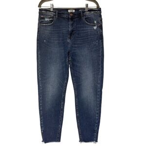{Kensie} "The Kelsey High Rise Skinny" Slim Distressed Stretch Denim Jeans